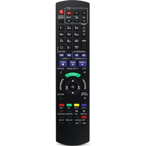 Télécommande compatible avec Panasonic Blu-ray DVD, modèle N2QAYB000780 (1/5)