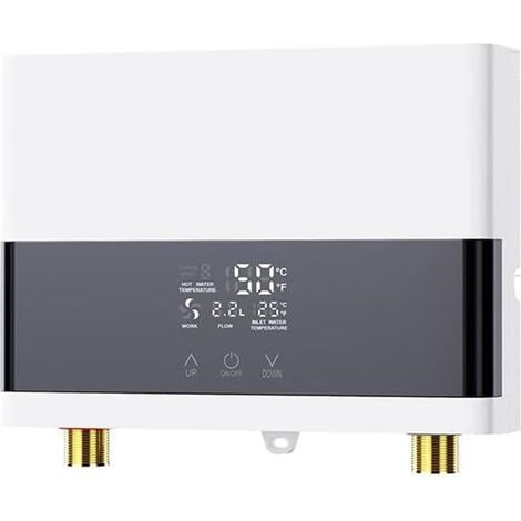 Chauffe-Eau Électrique, Chauffe-Eau Instantané avec Télécommande, Vanne de Régulation de la Température de L'Eau Écran Tactile LCD, B (1/5)