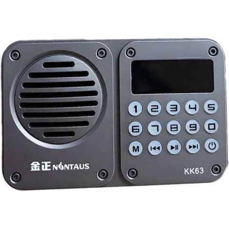 Mini radio FM portable avec boutons rétroéclairés, affichage LED, récepteur radio numérique, haut-parleur Bluetooth sans fil et lecteur de musique carte TF/USB. (1/5)