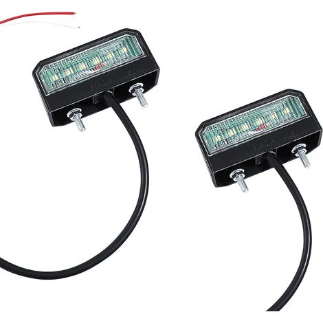 2  LED Eclairage de Plaque D'immatriculation, Lampe de Plaque d’Immatriculation 1224V Feux de Plaque Arrière LED Étanche pour Voiture, Remorque, Véhicule ou Camion (1/5)