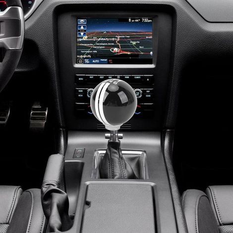 Gear Shift Knob Emblemé Shelby GT500 avec 3 Adaptateurs Diamètre 12,5mm pour Boîte Manuelle Blanc et Noir