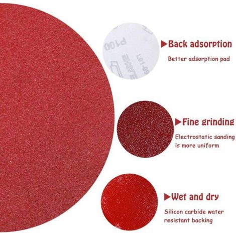 Disques abrasifs 75 mm Papier abrasif rond 80/100/180/240/600/800/1000/1200/2000/3000 (100 pièces) (1/5)
