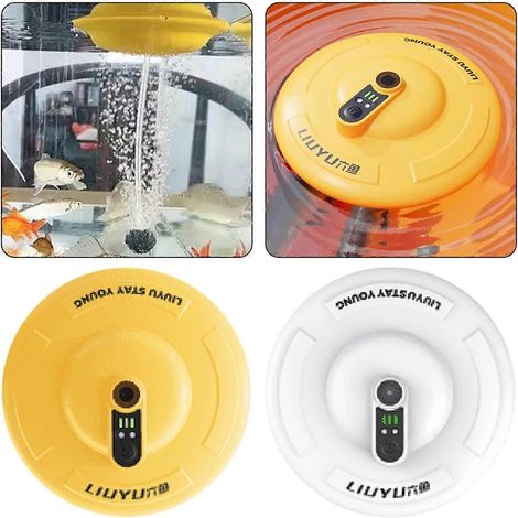 Aérateur flottant et rechargeable pour seau à appâts, étanche IPX7 avec chargement magnétique, bulleur ultra-silencieux pour vairons vivants (blanc) (1/5)