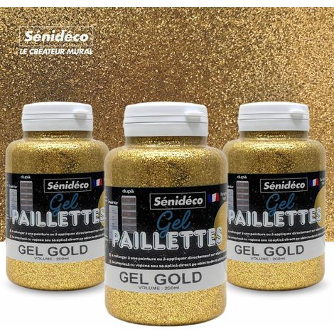 GEL PAILLETTES - Lot 3 pots Gold 200 ml (1/3)