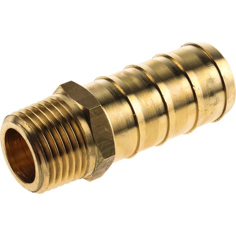 Raccord cannelé Legris BSPT 1/2" mâle Cannelé mâle pour tuyau 19 mm en Laiton, Droit ( Prix pour Boîte de 10 )