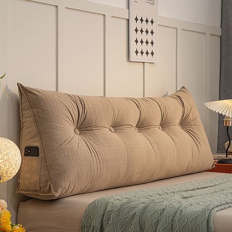 Grand oreiller de tête de lit en forme de coin pour un soutien et un positionnement optimaux dans le lit - idéal pour la lecture-AquaForge
