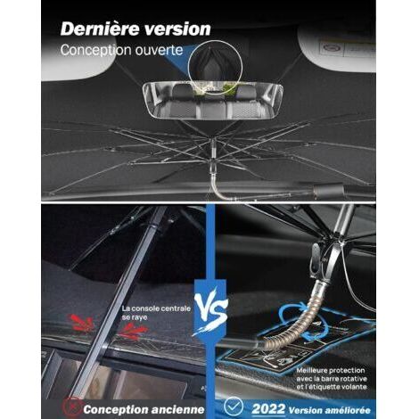 Pare Soleil Voiture Pare Brise Avant, Parapluie Pare-Soleil de Pare-Brise Auto Anti-UV Pratique et Pliable Universel pour la Plupart des Voitures Parapluie de Parebrise,138 80CM (1/4)