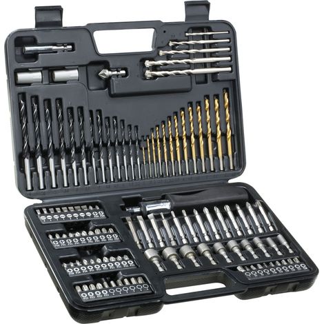 DEWALT DT0109-QZ - Set di trapani e avvitatori 109 pezzi 13 x punte per legno, 13 x punte per metallo, 5 x punte per muratura, cacciavite, 13 x punte PH, 14 x punte PZ, 12 x punte piatte, 6 x punte To