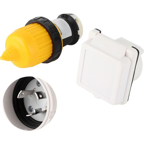3pcs 30A Camping-car Prise Entrée Kit Connecteur Fiche Twist Lock US Prise avec Couvercle Étanche (1/5)