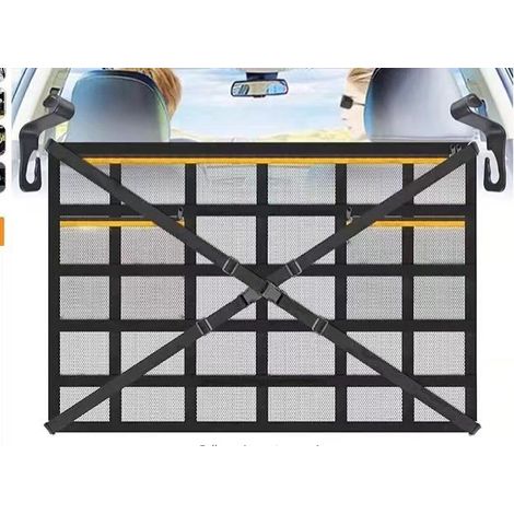 Rete portaoggetti per auto, 90×65 cm, per tetto, con 3 tasche con cerniera, adatta alla maggior parte dei veicoli, SUV, furgoni e Jeep.