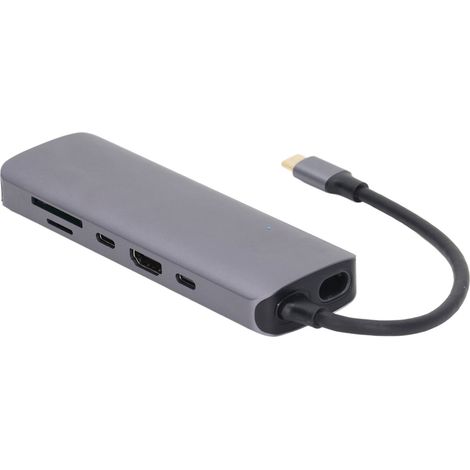 USB-C-Hub, Highspeed-Plug-and-Play-Multiport-Dockingstation für Switch, Laptop, Smartphone, Tablet (9-in-1) (1/5)