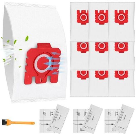 FENOPLASTICALot de 10 Sacs aspirateur FJM Efficacité 3D Compatibles avec Miele Sacs à Poussière Complète C1, Compact C1, Compact C2, S6 S4 Série avec 3 Protections Moteur et 3 Filtres échappement (1/5)