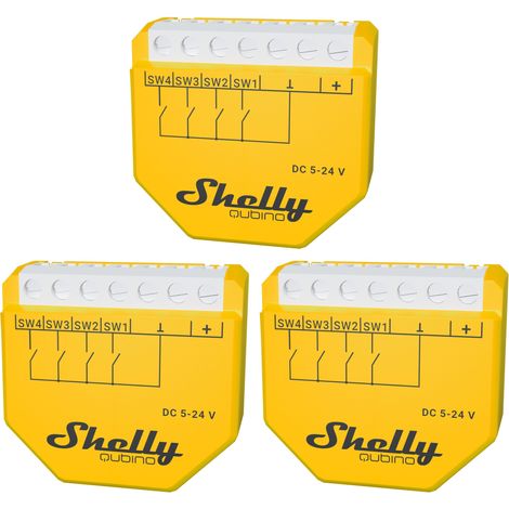 SHELLY Activateur de scènes Wave i4 DC, encastré, jaune, 3 pièces