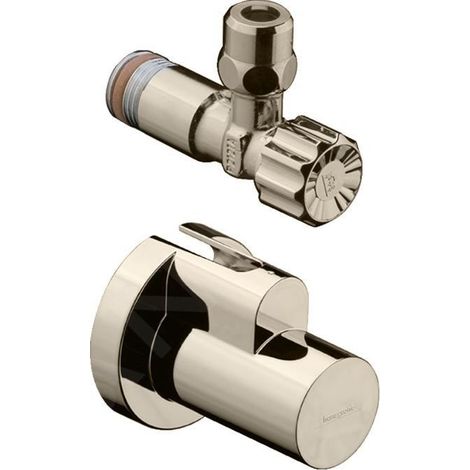 HANSGROHE 13954820 Robinet d'arrêt d'angle nickel brossé avec cartouche (1/2)