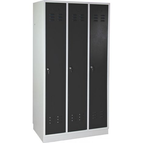 Armoire vestiaire 3 portes Gris anthracite - 890 x 500 x 1775 mm