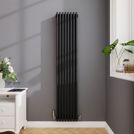 Biubiubath Traditional Cast Iron Style Radiator Vertical 4 Column Anthracite 1800x380mm