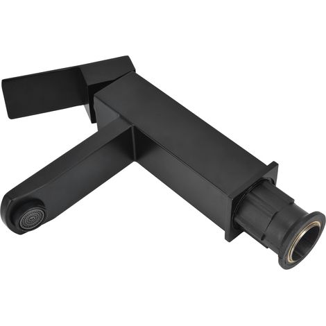 Robinet M32 en acier inoxydable 304 peint pour lavabos de salle de bain, style nordique, vasque encastrée avec eau chaude et froide, noir (1/5)