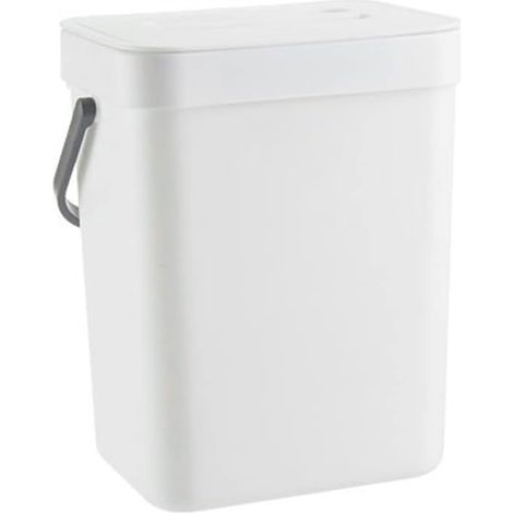 Petite poubelle à compost de cuisine de 3 L, poubelle à suspendre avec couvercle, poubelle sous l'évier, récipient de comptoir de la maison pour composteur de déchets Blanc (1/5)