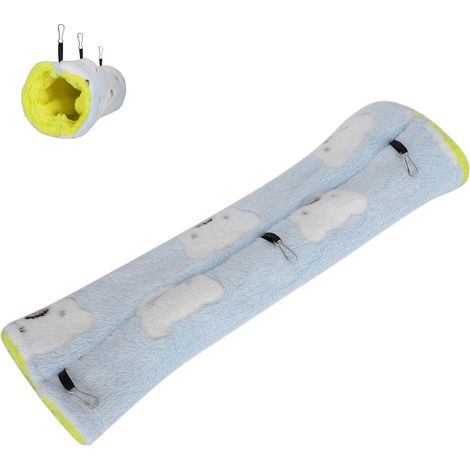 Petit lit tunnel suspendu pour hamster, jouet hamac et maison de jeu, ours bleu (1/5)