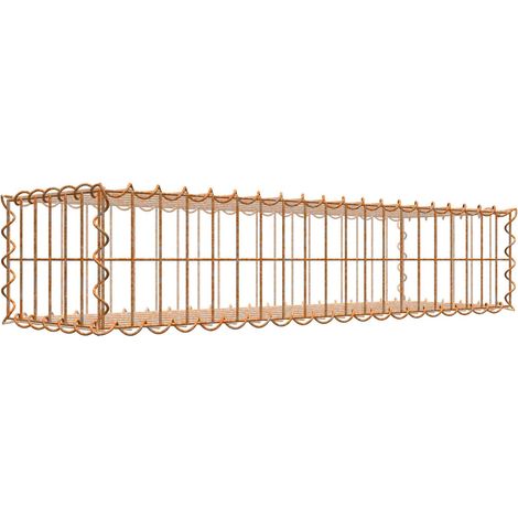 Gabiondeco - Gabion aspect rouille 100 cm x 20 cm x 30 cm (L x H x P). taille des mailles 5 x 10 cm. formation de rouille naturelle en cours - Made in Germany (1/3)