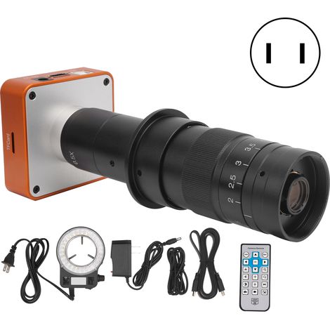 Microscope numérique FHD 48MP 180X Caméra de soudage industrielle avec objectif C-Mount, AC100-240V (prise US) (1/5)