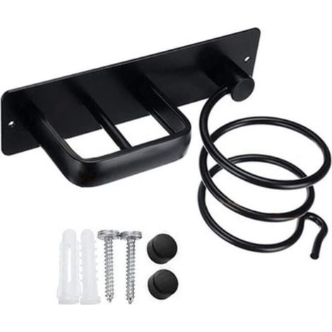 TTIO Support de Lisseur, Porte Sèche Cheveux avec Range-Câbles, Support Mural en Métal pour Brosses à Cheveux Organisateur de Support (Noir) (1/5)