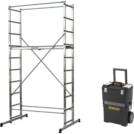 Echafaudage domestique: Hauteur de travail max 3.78m + Servante d'atelier STANLEY - 203702-SERVANTE (1/5)