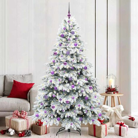 vidaXL Artificial Christmas Tree with 300 LEDs White 210 cm PE and PVC (1/5)