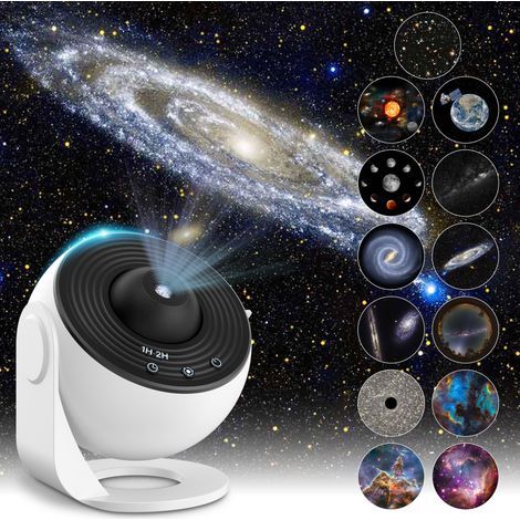 Projecteur d'étoiles de Planétarium, Projecteur de Galaxie, Veilleuse de Ciel étoilé Réaliste avec 13 Disques de Film, Lune de Constellation de Système Solaire pour le Salon de Chambre d'enfants (1/5)