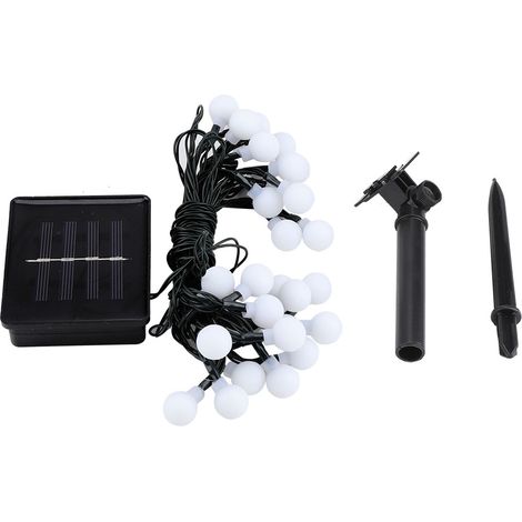 Guirlande lumineuse solaire à 30 LED blanches givrées, décoration pour la maison, le jardin et les fêtes (blanche) (1/5)