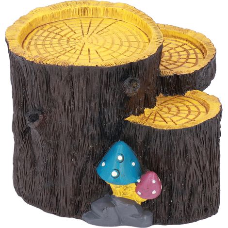 Caverne en Résine Mini Souche pour Aquarium - Cachette et Décoration Naturelle (1/5)
