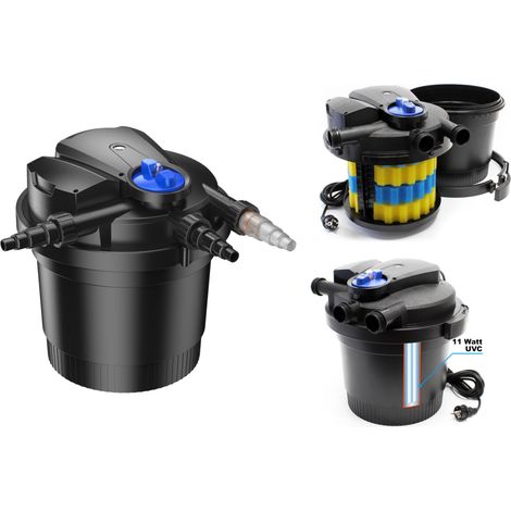 Filtre de bassin, étang à pression UV 11W / 8000L max (1/2)