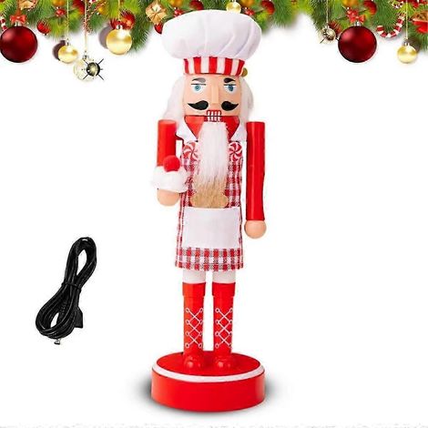 Nussknacker-Weihnachtsdekorationen, beleuchteter Nussknacker-Tischornament, beleuchtetes Sammlerstück für Weihnachten (1/5)
