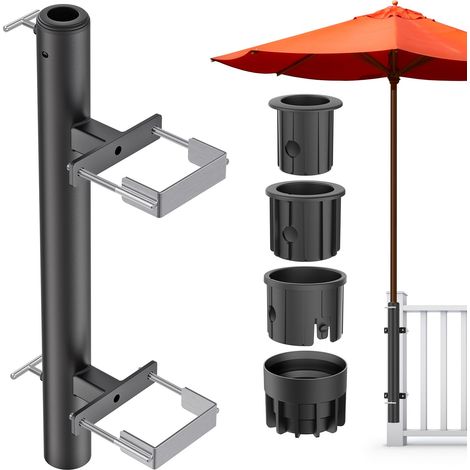 Pince Parasol Balcon Clip Fixation/Rambarde 10.6x10.4cm/Noir (1/5)