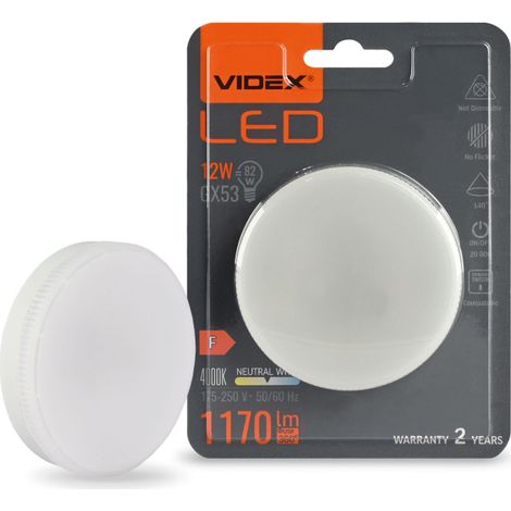 Ampoule LED GX53 12W 1170lm 4000K neutre Premium Videx (1/5)