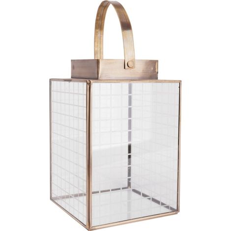 TrendLine Laterne Metall 21 x 14 cm gold Laterne