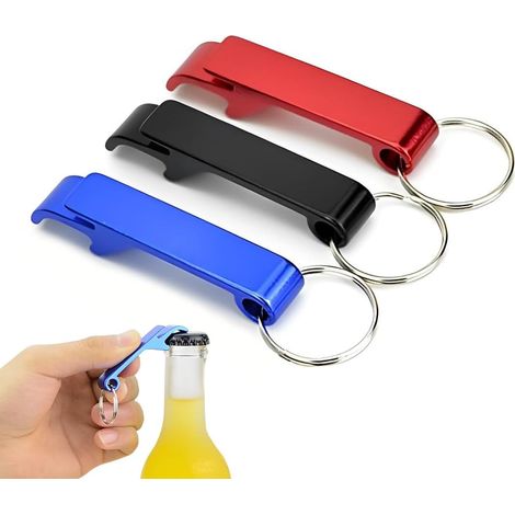 Llavero abridor de botellas, 3 piezas, abridor de botellas de bolsillo, abridor de botellas de cerveza, llavero abridor de botellas de refrescos, llavero abridor de botellas (1/5)