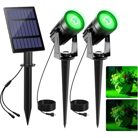 Spot Solaire Exterieur, IP65 Lampe Solaire Exterieur Jardin Decorative Exterieur Puissante pour Arrarbres, Chemins, Pelouses, Terrasses (Blanc) (1/5)