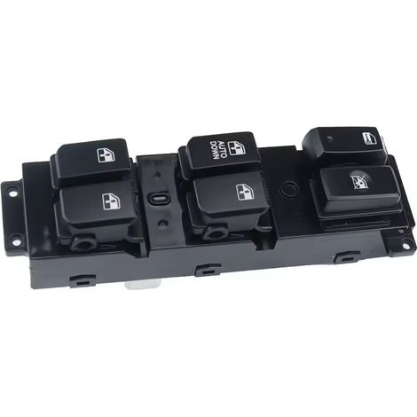 935702B100 est un interrupteur pour la commande de la vitre avant gauche d'un véhicule Hyundai Santa Fe, 2007-2011. (1/4)