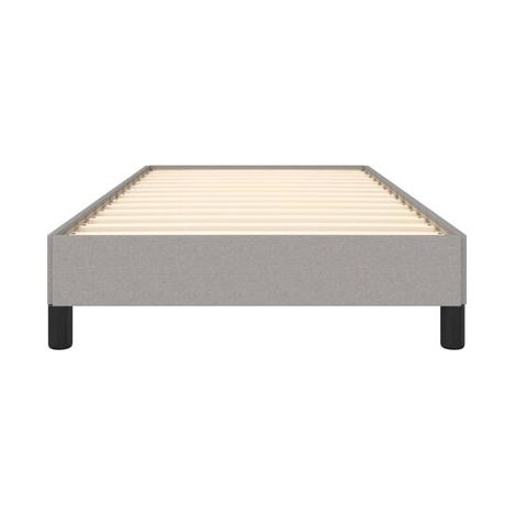 Cadre de lit gris clair (sans matelas), 80 × 200 cm, tissu, tissu doux et respirant, meuble de chambre, design contemporain, montage facile (1/5)