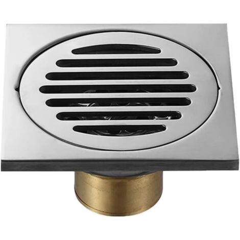 Siphon de douche, acier inoxydable 304 avec grille de protection amovible pour attrape-cheveux, drain de douche - 10 x 10 cm (1/5)