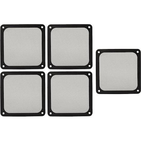 Filtre à poussière pour ventilateur PC, cadre magnétique, en nylon, compatible avec les boîtiers d'ordinateurs et les alimentations de 140 mm (5 pièces), noir. (1/5)