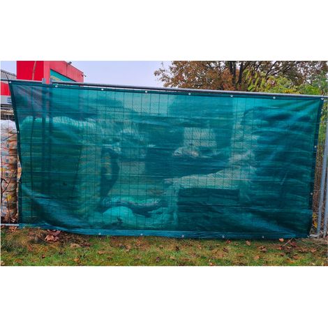 Zaunnetz 150g/m² Grün 1,80 x 3,65 m, Sichtschutz & Zaunblende für Bauzaun (1/2)