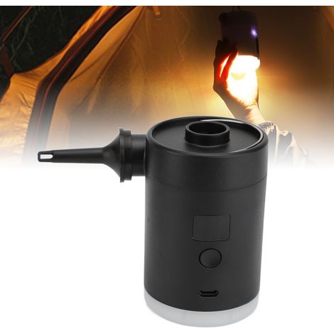 Mini-Akku-Elektropumpe für aufblasbare Artikel mit LED-Anzeige – Luftmatratzenpumpe – Schwarz (1/5)