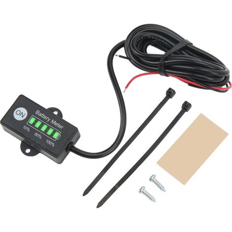 Indicateur de batterie 12V 24V 5 LED IP65 étanche, moniteur de capacité de batterie à reconnaissance automatique (1/5)
