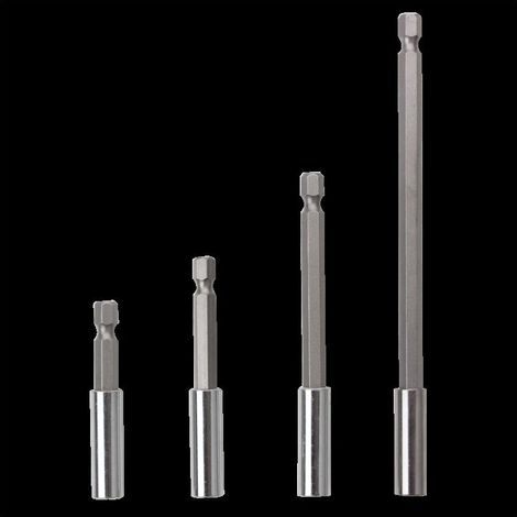 4Pcs 1/4" Porte Embouts Magnétique Extension Porte Embout Visseuse de Tige Hexagonale 60mm 75mm 100mm 150mm Rallonge Embout Visseuse (1/5)