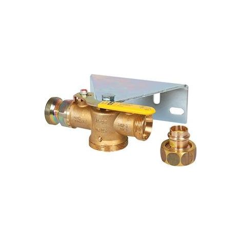 Robinet à bille pour compteur à gaz Profipress G 1’’,douille 22 mm, GS 2,5 m³