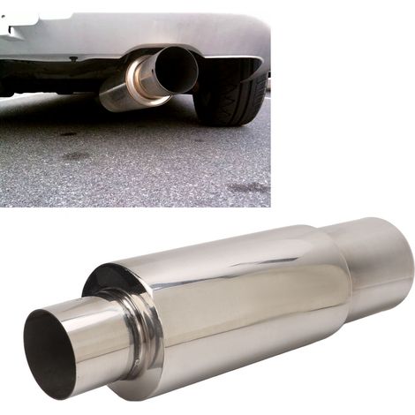 Silencieux Universel en Acier Inoxydable pour Voiture, Entrée 2,5 Pouces, Sortie 3,5 Pouces (1/5)