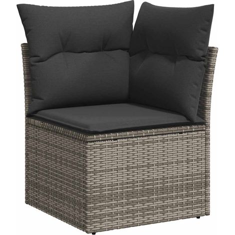 Maison Exclusive - Garten-Ecksofa mit Kissen Grau Poly Rattan