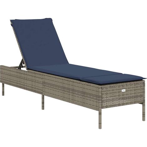 Maison Exclusive - Lettino prendisole con Cuscino in Polyrattan Grigio
